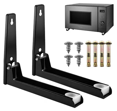 Produktbild von 2 Stück Mikrowellenhalterung Wand aus Edelstahl einstellbar für Mikrowelle