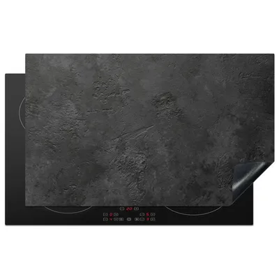 Produktbild von KitchenYeah© Herdabdeckplatte Beton - Strukturiert - Industriell - Schwarz - Grau , 85x52cm, Küche Deko, Glaskeramikkochfeld Herdabdeckung, Abdeckplatte fùr Kochfeld