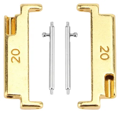 Uhrenarmband-Adapter 20 auf 22 mm, 1 Paar, Metall, gold