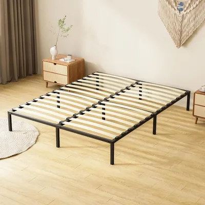 Produktbild von TEENO Bettgestell 160x200, Lattenrost mit 9 Füßen für Erwachsene, Bettrahmen 160x200 mit Lattenrost, 2x14 Latten, 26 cm hoch mit Stauraum
