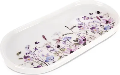 Produktbild von Orion | Platzteller - 25x12 cm - aus Porzellan - Weiß - Blumenmuster - Spülmaschinenfest - LOUKA