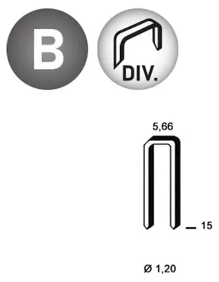 Image de 8 000 Agrafes E-15 - Divergentes - 5.66x15x1.2 mm - D-Work