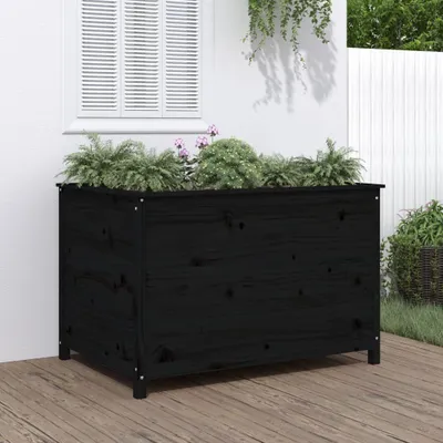 Image de Maison Exclusive - Potager surélevé noir 119,5 x 82,5 x 78 cm Bois massif de pin