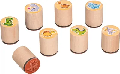 Produktbild von Holzstempel Stempel Dinosaurier Dino 8 Stück von goki