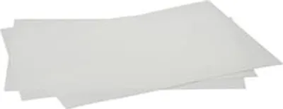 Several sheets of white paper are stacked on a white background.