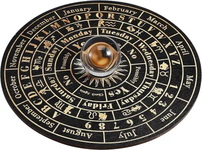 Productafbeelding van Grote pendelplank - Tarotplank van hout - Waarzeggerij met wenshengels - Decoratieve ronde slinger