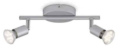 Immagine prodotto di Faretto LED per soffitto 2xGU10 6W inclinabile metallo color titanio Briloner