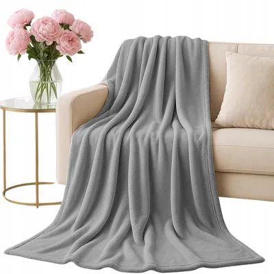 Produktbild von Mikrofaser-Kuscheldecke SOLO, Grau, warm und angenehm weich, 200 x 220 cm