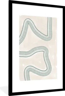 Produktbild von MuchoWow® Gerahmtes Poster Linie - Abstrakt - Design 60x90 cm - Poster mit Schwarzem Bilderrahmen Wandposter Rahmen Foto Bilder - Dekoration - Wandposter Wohnzimmer - Hochwertig