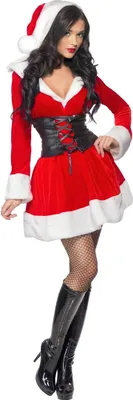 Produktbild von y Weihnachtsfrau-Kostüm für Damen mit Korsett S