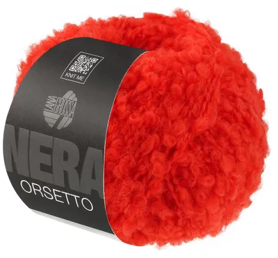 Produktbild von Lana Grossa ORSETTO (NERA) 50 g Weiches Bouclé-Garn aus Alpaka- und Merinofasern 75 m Farbe 017 - Leuchtendrot