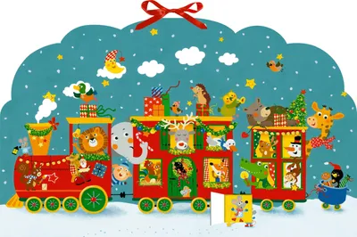 Produktbild von Memo-Adventskalender - Bunte Weihnachtseisenbahn der Tiere