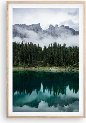 Produktbild von Gerahmtes Poster - Rahmen in heller Eiche - Landschaft Berge Wolken - 61x91,5 cm - Wand Bild - Wanddeko - Wandbilder - Kunstposter - Wandposter - Bilderrahmen - Bilder - Kunstdruck - P2NPA61x91-4671