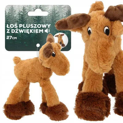 Obrázek produktu pro Plyšová hračka pro psa łoś s pískátkem 27 cm