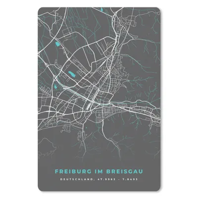 Produktbild von MuchoWow® Mauspad Mousepad Stadtplan - Karte - Freiburg im Breisgau - Blau - Deutschland - Karte 18x27 cm - Mousepads - Maus Mat - Pad - Mausunterlage