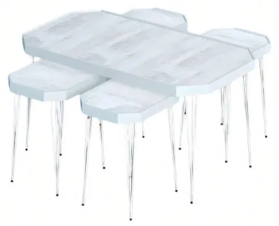 Immagine prodotto di Elegante tavolino in legno bianco con tavolini in stile moderno