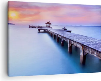 Produktbild von Bild auf Leinwand - Leinwandbild - Strand Wasser Meer Urlaub - 70x50cm - Wand Bild - Wanddeko - Leinwanddruck - Bilder - Kunstdruck - Wanddekoration - Leinwand bilder - Wandkunst - AA70x50-2450