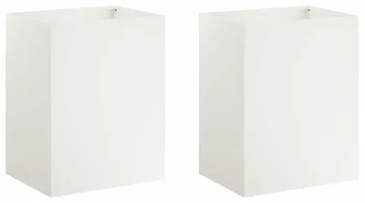 Image de vidaXL Jardinières pour plantes, lot de 2, blanches, 40 x 30 x 40 cm
