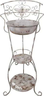 Zdjęcie produktu dla Clayre & Eef Umywalka dekoracyjna 48x42x108 cm biało-brązowa metalowa