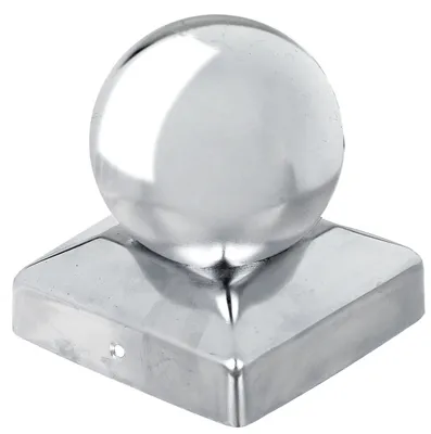 Produktbild von ALBERTS Pfostenkappe Zaunkappe Abdeckkappe Endkappe Kugel Edelstahl 90x90 mm