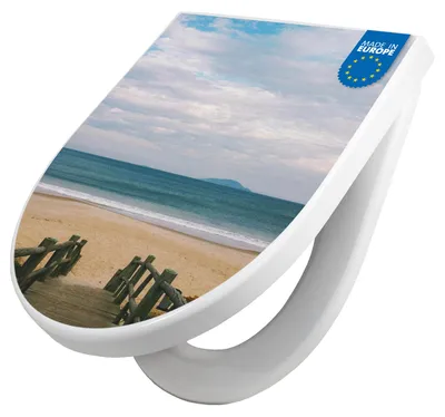 Produktbild von WC Sitz mit Absenkautomatik D Form Motiv Zum Strand [TDW3 11848]