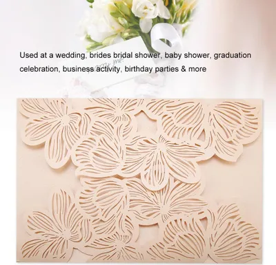 Zdjęcie produktu dla 10Pcs Zaproszenia ślubne w stylu europejskim Karty Carving Zaproszenia urodzinowe Koperty #10
