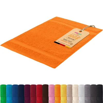 Produktbild von EllaTex PARIS Gästetuch 30x50 cm – 100% Baumwolle, 500 g/m² Frottier, flauschig & saugstark, in Farbe: Orange