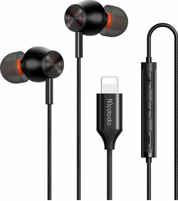 Produktbild von Mcdodo Kabelgebundene Kopfhörer Lightning (schwarz)