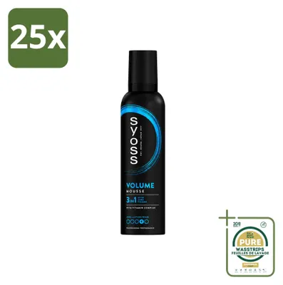Productafbeelding van 25 x Syoss Volume Haarmousse - 250 ml - Verpakking met 25 stuks