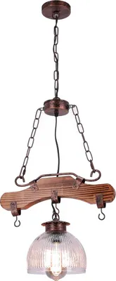 Produktbild von TIBU Holz Lampe Vintage Holz Hängelampe Esstisch Wohnzimmer E27 höhenverstellbar Bügel 1 flammig