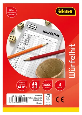 Produktbild von Idena Würfelhit, 3 Blöcke
