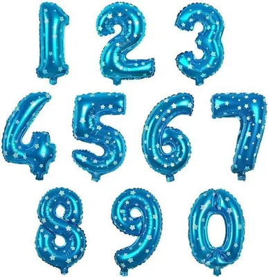 Produktbild von Jumada's - Zahlenballon 4 blau mit Sternen - 43 cm