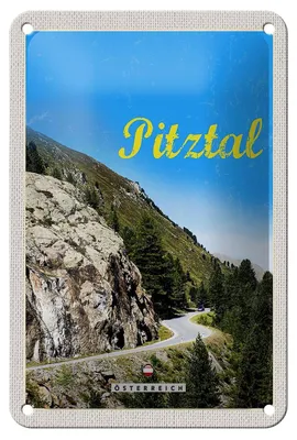 Produktbild von Blechschild Reise 12x18cm Pitztal Österreich Wald Natur Berge Schild
