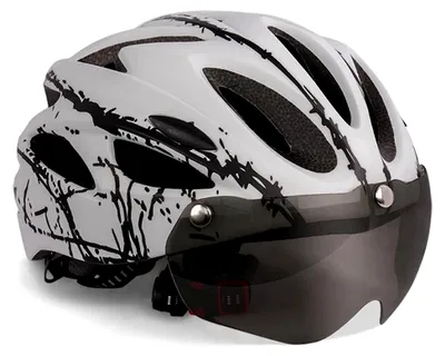 Produktbild von Fahrradhelm für Erwachsene mit Magnetischem Visier und 18 Atmungsaktiven Belüftungslöchern, Einstellbarer Rennradhelm