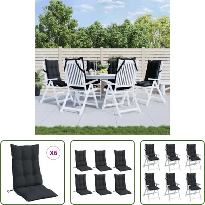 Produktbild von The Living Store Hochlehner-Auflagen 6 Stk. Schwarz Oxford-Gewebe