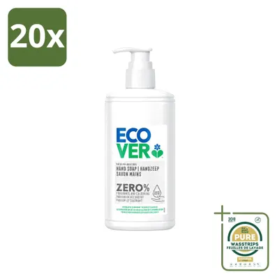 Zdjęcie produktu dla 20 sztuk mydła do rąk Ecover ZERO - bez zapachu - 250 ml - opakowanie zbiorcze