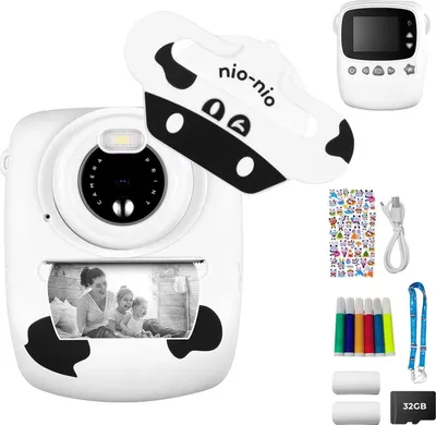 Immagine prodotto di Meidom Fotocamera istantanea per bambini, 30MP 1080P Fotocamera per bambini 32GB TF Card Doppia fotocamera, bianco