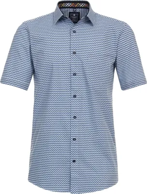 Produktbild von REDMOND Kurzarmhemd Hellblau gemustert M Modern Fit