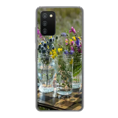 Produktbild von MuchoWow® Handyhülle Schutzhülle Hülle für Samsung Galaxy A03s Vase - Blumen - Farben Silikon Softcase Handy Hülle - Schutz