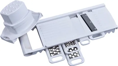 Produktbild von alpina Multireibe Dünnschäler und Reibe-Set - Edelstahlmesser - Weiß