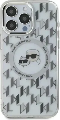 Obrázek produktu pro Karl Lagerfeld Iml Monogram Karl & Choupette Head Magsafe Case pro Iphone 15 - čirý