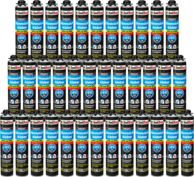 Produktbild von Isolbau B2 Dämmstoffkleber - 36 x 750 ml Perimeterkleber für EPS- & XPS-Platten - 1K PolyurethanKlebeschaum für Dämmung und Isolieren