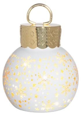 Produktbild von Weihnachtskugel aus Glas mit LED-Beleuchtung, Sternmotiv, Ø 10 x 13 cm