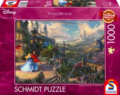 Obrázek produktu pro Schmidt Spiele Thomas Kinkade Studios: Disney Dreams Collections - Sleeping Beauty Dancing in the Enchanted Light, 1000 kusů, Kreslené filmy, 12 rok/roky