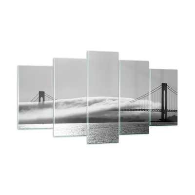 Produktbild von Bilder auf glas - Usa goldenes tor brücke - 160x85cm - Glasbilder - Wandbilder - Kunstdruck - zum Aufhängen bereit - Wanddekoration aus Glas - Glas Bilder - Wandbild auf Glas - GEA160x85-1470