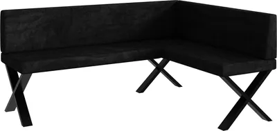 Produktbild von MEBLINI Eckbank für Esszimmer - Küchenbank - Essecke - Sitzecke Küche - TONI - X-Beine 128x168x87cm Rechts - Graphit Samt
