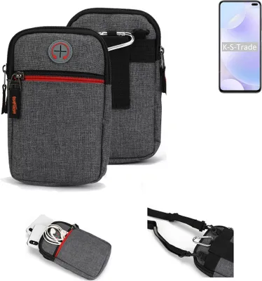 Produktbild von K-S-Trade Holster Gürteltasche kompatibel mit Xiaomi Redmi K30 5G Racing Edition Handy Tasche Schutz Hülle grau Zusatzfächer 1x
