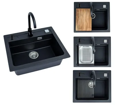 Immagine prodotto di Lavello Atrox30 G91 con miscelatore, colore nero