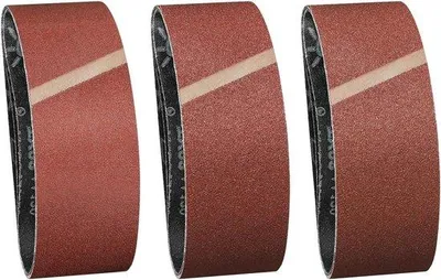 Produktbild von Schleifband-Set aus Korrelen 75 x 533 mm, 12 Stück, 60/80/120 Grit, für Schleifen, Feilen und Entgraten
