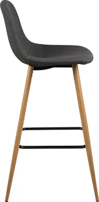 Image de Wilma tabouret de bar tissu gris.